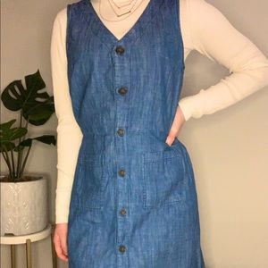 Denim button-up dress